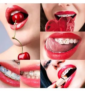 Kit de décoration dentaire avec pierres précieuses pour les dents, lampe de polymérisation et colle, pierres précieuses solides en cristal pour les dents 250226 - Product Image 5
