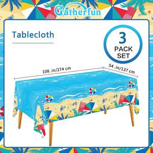 Nappe jetable personnalisable en PE sur le thème de la plage d'été pour les anniversaires, les fêtes hawaïennes et les mariages en bord de mer - Product Image 2