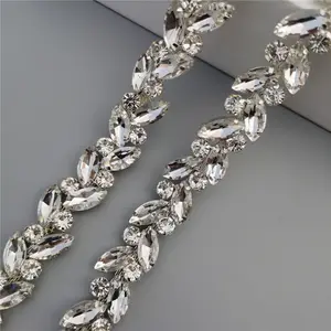 Onur kristal çok boyutu kristal suni elmas zincir kırpma gelin kanat Rhinestone Trim aplike düğün kemer konfeksiyon erişim