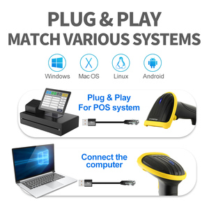 Xincode nhà máy 1D Máy quét mã vạch cầm tay có dây QUÉT SÚNG Laser đầu đọc mã vạch USB quét cho cửa hàng cầm tay máy quét - Product Image 3