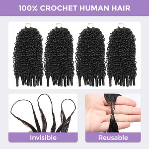 <span class=keywords><strong>Extensiones</strong></span> <span class=keywords><strong>de</strong></span> Cabello Humano <span class=keywords><strong>con</strong></span> Trenzas <span class=keywords><strong>de</strong></span> Crochet, Fáciles <span class=keywords><strong>de</strong></span> Instalar y Retirar, 100% Cabello Humano Rizado, Ajusta el Volumen del Cabello Libremente - Product Image 3