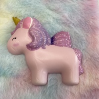 A5 carnet de décompression créatif 3D mignon dessin animé peluche duveteux journal intime licorne bleue