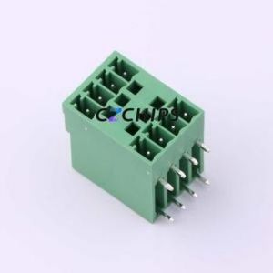 JCB381-WDMC04P Plug-in Terminal Block Bent Lead Through Hole,P=3.81mm Connector 2x4P 3.81mm Green 8P - Product Image 1