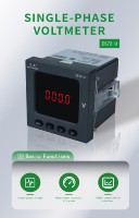 ES72-U 72*72mm Panel Mount Single Phase Digital Voltmeter Presisi Tinggi LED Pengukur Tegangan AC untuk Kabinet Distribusi Industri