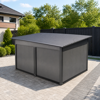 Abri de voiture modulaire extérieur détachable en conteneur avec porte enroulable en acier allié d'aluminium pour garage et abri de stockage de voitures