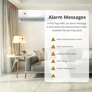 Zemismart <span class=keywords><strong>3</strong></span> giai đoạn 4 dây thông minh năng lượng mét 63A tuya ZigBee Wifi điện giám sát báo động cảm biến 208V 415V cuộc sống thông minh ứng dụng điều khiển - Product Image 4