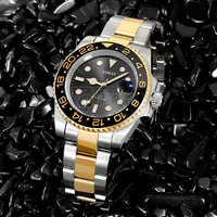 Montre classique à quartz personnalisée avec logo, bracelet en acier inoxydable argenté, grand cadran, calendrier, aiguilles lumineuses, étanche 5 ATM