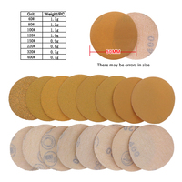 Disques abrasifs en papier abrasif doré à crochets et boucles de 2 pouces (50 mm) pour outils abrasifs, polissage et meulage de métaux automobiles