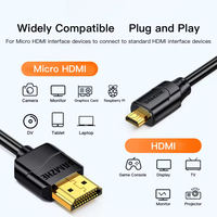 Câble Micro HDMI 2.0 en PVC noir SAMZHE, 4K60Hz 1080P, conversion HDTV pour caméra, ordinateur portable, moniteur, téléviseur et projecteur