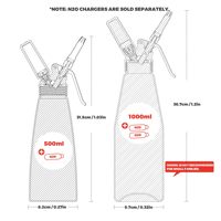 Distributeur de crème fouettée en acier inoxydable, fouet à crème professionnel avec emballage en silicone pour la préparation de desserts
