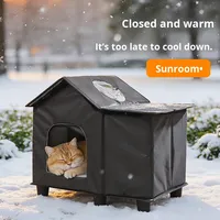 Coussin de lit pour chat pliable en tissu Oxford multicouche épais, imperméable et coupe-vent, abri pour chien, lit pour chat d'hiver