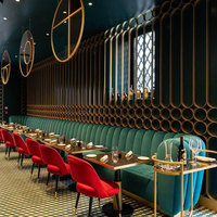 Meubles de restaurant de luxe sur mesure, banquettes et bar au design moderne, table et chaises de salle à manger VIP pour café et bar
