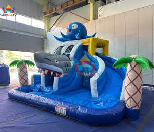 Tobogán Acuático Inflable con Diseño de Pulpo y Tiburón, Parque Acuático Inflable Comercial para Niños - Product Image 1