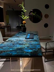 Premium Halcyon <strong>Blue</strong> Dolomite Slab Polished Eco-Friendly Waterproof Kitchen Villa <strong>Countertop</strong> Island Wall Customized Size - Product Image 3