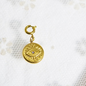 Colgantes y dijes de serpiente chapados en PVD de estilo bohemio para joyería DIY, colgantes y dijes de ojo turco de piedra natural de acero inoxidable - Product Image 4