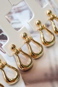 Boucles d'oreilles en or pur 18 carats en forme de fer à cheval, tendance, Au750, bijoux fins pour femmes, vente chaude Xinfly - Product Image 3