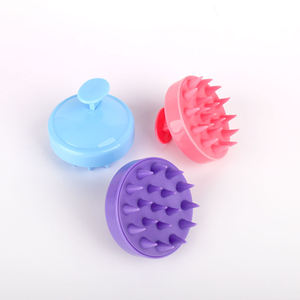 Champú de plástico para masaje, cepillo de silicona, masaje portátil húmedo y seco para bebés, masajeador de cuero cabelludo, cepillo de champú y peine - Product Image 1