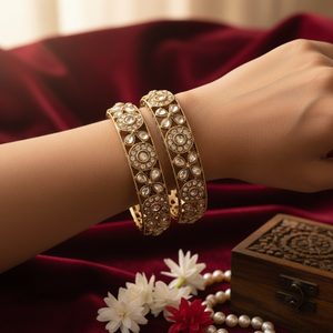 Luxury <b>Gold</b> Plated <b>Bangles</b> <b>Set</b> Indian Bridal Wedding Anniversary Gift Party Wear High Quality Women's <b>Bangles</b> - Product Image 3