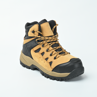 Bottes de sécurité en microfibre noire à embout d'acier, semelle en caoutchouc conforme aux normes européennes, style randonnée toutes saisons