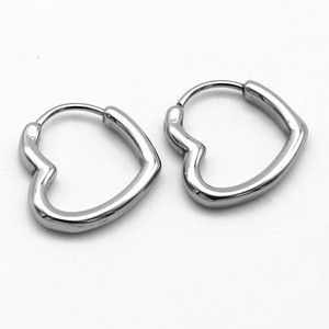 Pendientes de aro de acero y titanio con forma de corazón de yunnique, joyería minimalista y elegante, regalo para mujer, accesorios de moda - Product Image 1