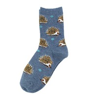 Automne/hiver bloc de couleur drôle Calcetines dessin animé équipage personnalisé concepteur broderie logo chaussettes de mode