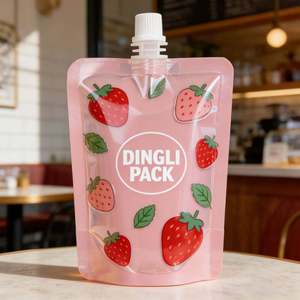 Sacs en Mylar personnalisés imprimés pour jus de fruits et boissons, résistants à l'humidité et à la corrosion, avec bec verseur en plastique - Product Image 5