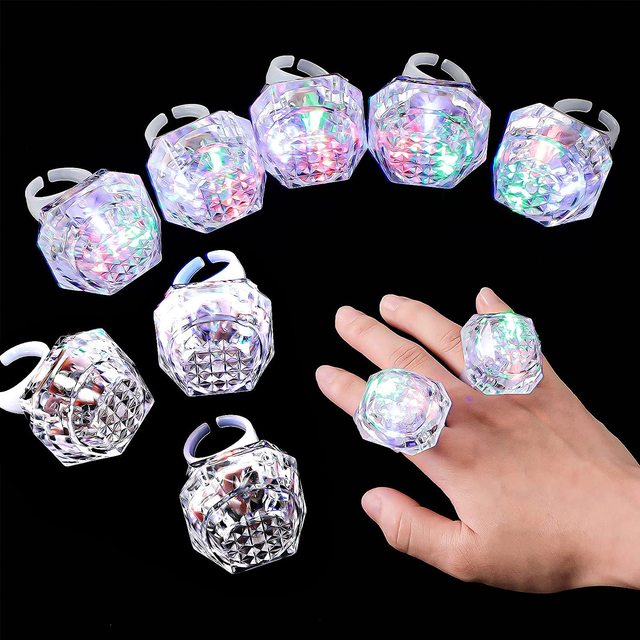 Light up Led Rings Flashing Plastic Blinking Rings LED Glow Rings for Birthday