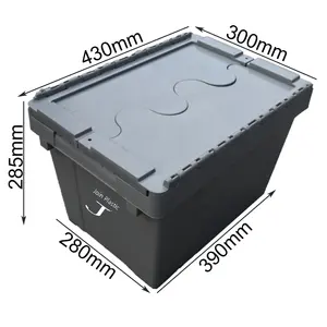 JOIN HDPE Plastic Box Turnover Stackable Nestable Recycled Transport Packing Crate Storage Container Box