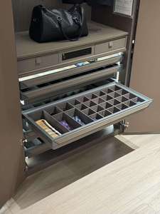 Armoire sur mesure intégrée avec tiroirs à accessoires et éclairage LED, rangement divisé - Product Image 5