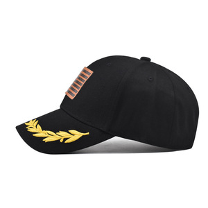 Casquette brodée avec logo personnalisé en cuir et branche d'olivier, coton sergé OEKO-TEX, fabricant BSCI, réglable, faible MOQ - Product Image 3