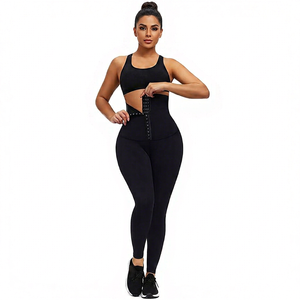 Legging de yoga taille haute longueur intégrale uni avec fermeture éclair, effet ventre plat, couleur personnalisable, sans couture, respirant, en Spandex/Nylon - Product Image 1