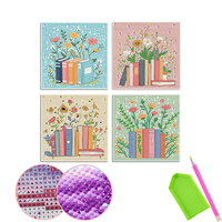 ORFON Groothandel Boek Bloem Diamant Schilder Kit 4 Patronen Vintage Bloemrijk Boek 5D DIY Diamant Kunst voor Volwassenen Huisdecoratie