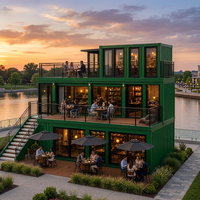Bâtiment de café-restaurant en conteneurs à 3 étages, structure en acier modulaire, préfabriqué, projet EPC, OEM