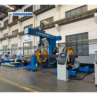 Nueva Estación de Trabajo Robótica Inteligente Industrial Zhouxiang Shipbuilding con Plataformas Tipo T y Riel de 12m para Estructuras de Acero