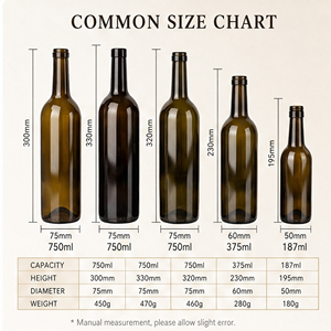 Verre à vin multi-styles 750 ml <span class=keywords><strong>Bordeaux</strong></span> et Bourgogne en ambre vert foncé pour le stockage de vin rouge en cave - Product Image 5