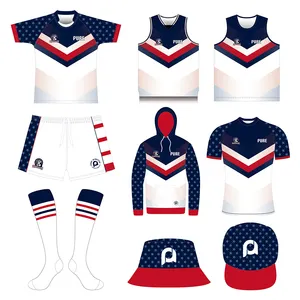 Jersey rugbi Amerika murni latihan tim serikat rugby di lapangan memakai seragam tim kustom kit serikat rugby