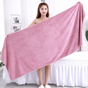 Large Microfiber Bath Towel Solid Color Rectangle Absorbent <b>Home</b> Use 200g Plus - Product Image 1