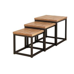 Pieds en fer sur le dessus en MDF personnalisé <span class=keywords><strong>table</strong></span> basse trois pièces carré rétractable ensemble de tables peu encombrantes <span class=keywords><strong>table</strong></span> <span class=keywords><strong>d</strong></span>'<span class=keywords><strong>appoint</strong></span> de canapé - Product Image 4