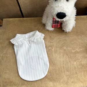 Camisa de Algodón a Rayas para Mascotas ZHONGYA, con Cuello con Volantes, para <span class=keywords><strong>Yorkshire</strong></span> <span class=keywords><strong>Terrier</strong></span>, Schnauzer, Mascotas Pequeñas, Estilo Japonés y Coreano - Product Image 4