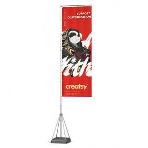 Drapeaux de plage publicitaires extérieurs en aluminium et polyester sur mesure, bannières volantes imprimées numériquement, fanions en tissu sur mesure - Product Image 1