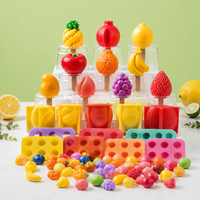 Moule à sucettes glacées en silicone personnalisé en forme de fruits pour la production de glaces, la fabrication en série et les besoins de production de friandises glacées à haut volume