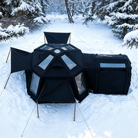 Nouvelle tente gonflable ronde noire imperméable et coupe-vent pour le camping en plein air, vente chaude