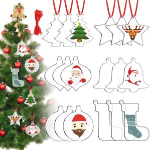 Custom Color Blanks Acrylic Digital Photo Keychain Christmas Ornaments Digital Printing Waterproof Outdoor Decoration Gift Ideas