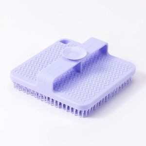 New Silicone Bath & Shampoo Brush with Hanging Strap and Suction Cup Octagon Body <b>Scrubber</b> & Scalp Massager for Adults - Product Image 3