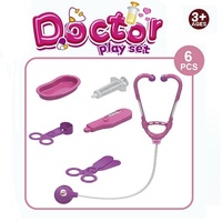 Ensemble de jouets éducatifs KSF Little Doctor, 6 pièces, pour jeux de rôle médicaux pour enfants, avec seringue, stéthoscope, trousse d'infirmière, en plastique