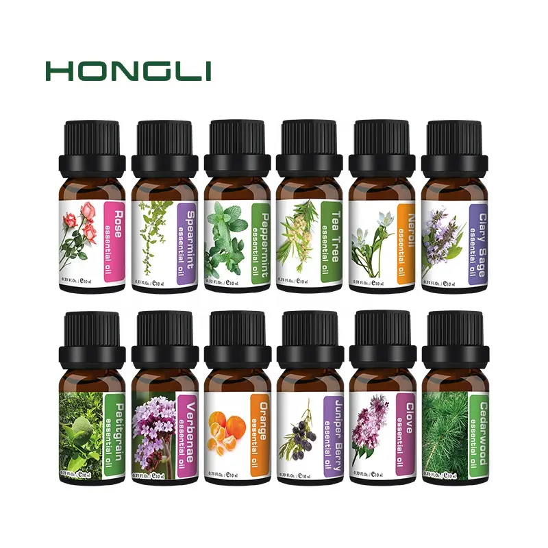 10ML Private Label 100% Compra Juego de aceites esenciales de aromaterapia Venta al por mayor Aceite esencial de aromaterapia