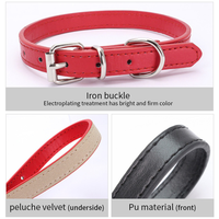 Collier pour chien en cuir véritable noir uni, réglable, avec anneau en D et quincaillerie argentée, confortable et doux pour le cou – Vente en gros OEM/ODM