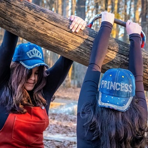 Gorra de Béisbol con Pedrería para Mujer, Deportiva, con Logotipo Personalizado, Divertida, Adornada con Diamantes de Imitación, Brillante, de Mezclilla, Regalo - Product Image 6