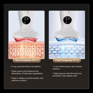 Masseur facial et cervical vibrant à micro-courant, compresse chaude et froide 7 couleurs, anti-âge, rajeunissement de la peau, raffermissement cutané - Product Image 3