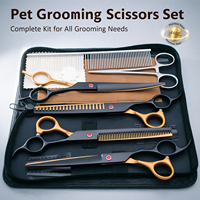 Kit de ciseaux de toilettage pour animaux 440C, professionnel, pour couper et effiler les poils de chiens et de chats, avec peigne, outils de toilettage complets Sharp3088